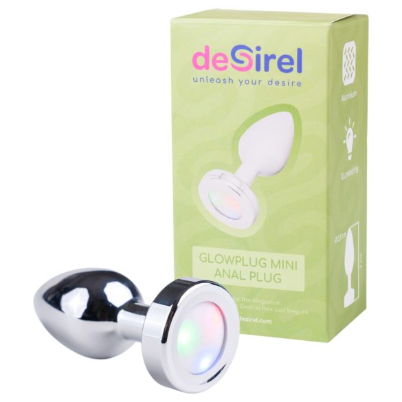 Desirel GlowPlug - hohtava anustappi - pieni (hopea)