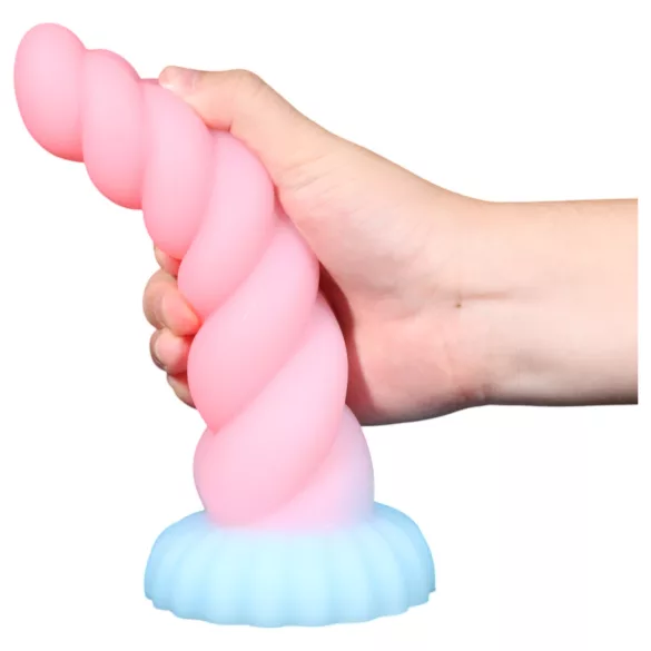 OgazR - valoa hohtava yksisarvinen dildoa - 22cm - sateenkaari