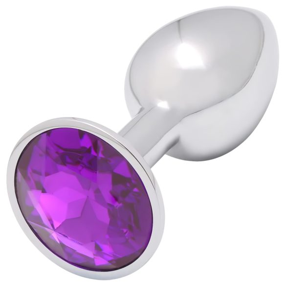 Sunfo - metallinen anustappi tummalla violetilla kivellä (hopea)