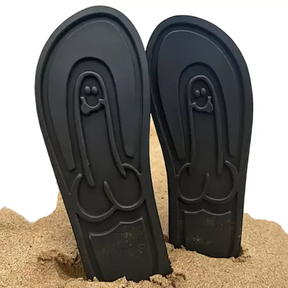 Flip-flop - miesten varvassandaalit - penismalli - musta - 42/43