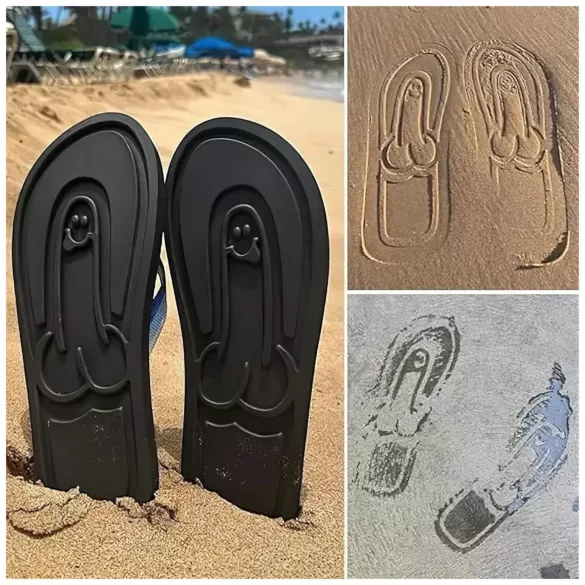 Flip-flop - miesten varvassandaalit - penismalli - musta - 42/43
