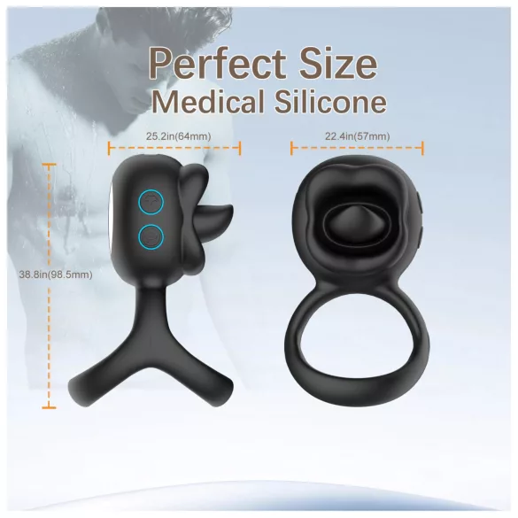 Biu-Biu - penisrengas ja klitoriskiihotin vibraattori - musta