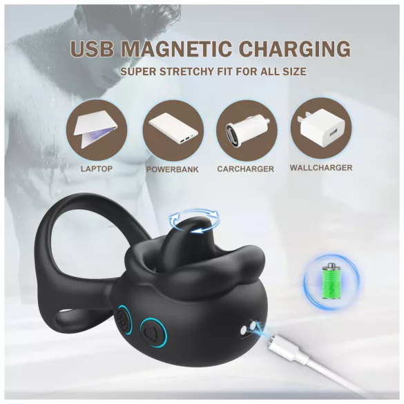 Biu-Biu - penisrengas ja klitoriskiihotin vibraattori - musta