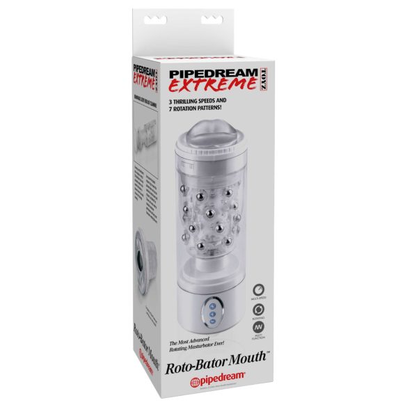 PDX Roto-Bator - vibraattori suihinmasturbaattori - valkoinen