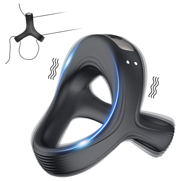 AlvUp - vibraatiopenisrengas ja kivestenrengas - musta