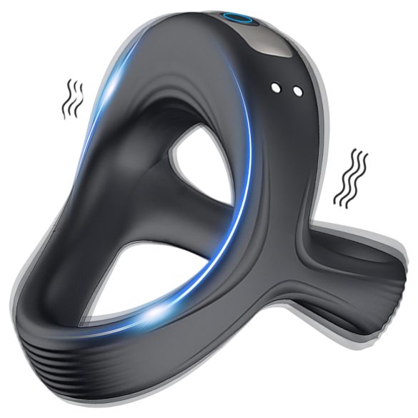 AlvUp - vibraatiopenisrengas ja kivestenrengas - musta