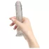 Addiction Crystal - imukupillinen dildo (läpinäkyvä) - 18 cm