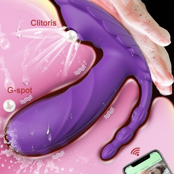 AlvUp - kätevä, imukykyinen värisevä, kannettava vibraattori (liila)