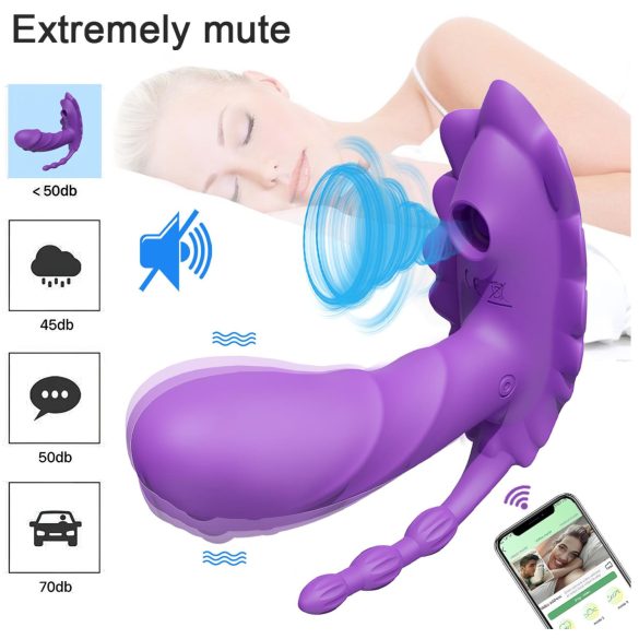 AlvUp - kätevä, imukykyinen värisevä, kannettava vibraattori (liila)