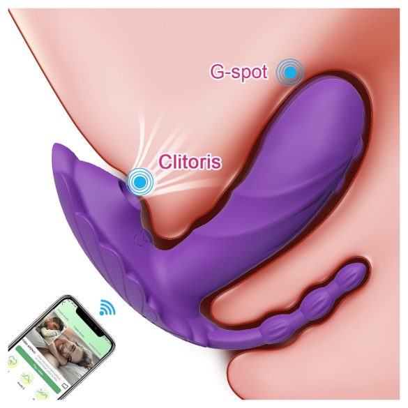 AlvUp - kätevä, imukykyinen värisevä, kannettava vibraattori (liila)