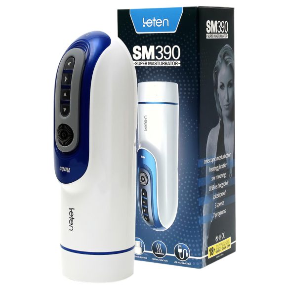 Leten SM390 - voihkiva, lämpenevä masturbaattori (valkoinen)