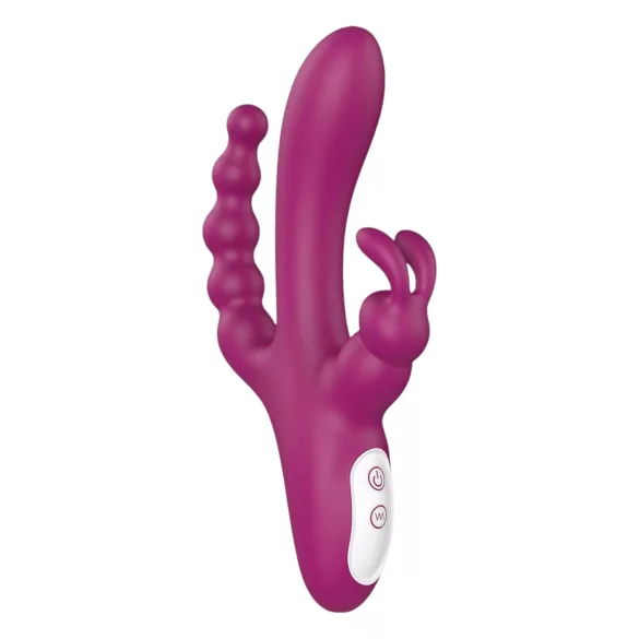 Sex HD Joker - ladattava vesitiivis kolmiosa vibraattori - violetti