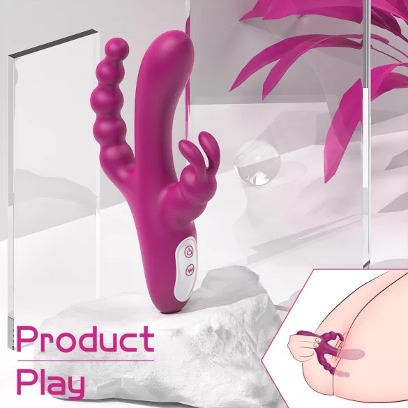Sex HD Joker - ladattava vesitiivis kolmiosa vibraattori - violetti