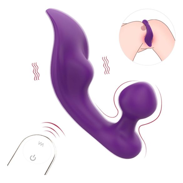 Sex HD Vedenkestävä klitori- ja anaalivibraattori (lila)