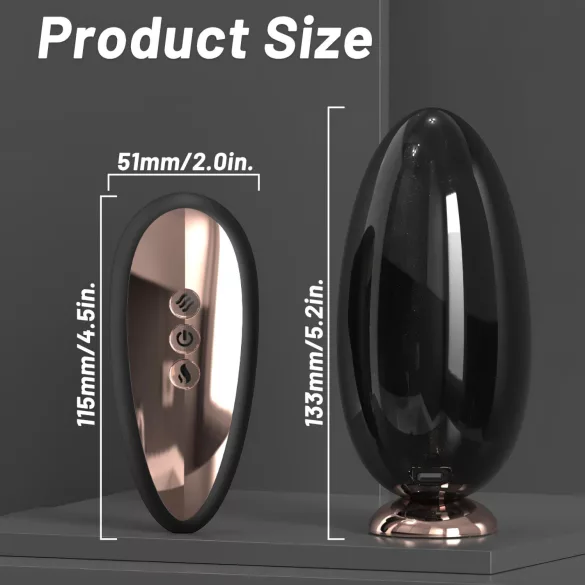 Sex HD Mirror - suuseksivibraattori lämmitystoiminnolla - musta