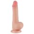 Lovetoy - dildo tapaduttimella - kaksikerroksinen liukuva iho - 19,5 cm nude