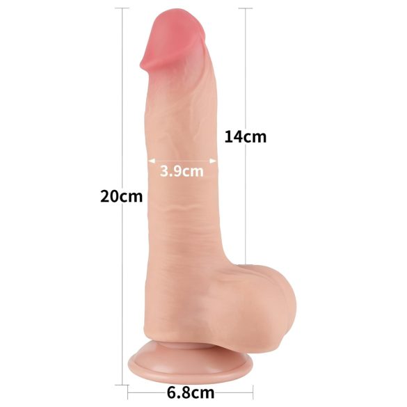 Lovetoy Sliding-Skin - realistinen tekopenis kiveksillä - 20 cm - nude