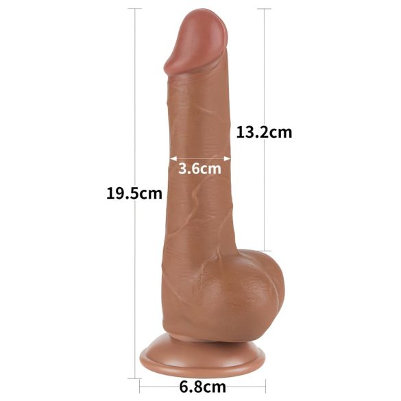 Lovetoy Sliding-Skin - kaksikerroksinen kivellinen dildo - 19,5 cm