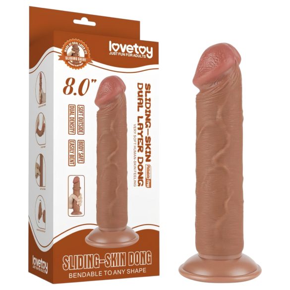 Lovetoy Sliding-Skin - realistinen tapcup dildo - kaksikerroksinen 20 cm - nude