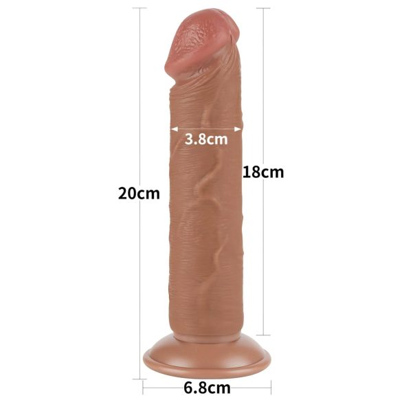 Lovetoy Sliding-Skin - realistinen tapcup dildo - kaksikerroksinen 20 cm - nude