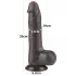 Lovetoy Sliding-Skin - realistinen kivesdildo - kaksikerroksinen 20 cm - ruskea