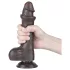 Lovetoy Sliding-Skin - realistinen kivesdildo - kaksikerroksinen 20 cm - ruskea