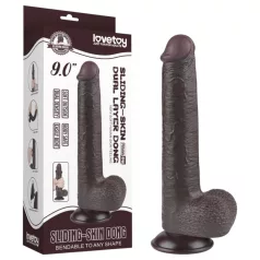   Lovetoy - realistinen kaksikerrosdildo imukupilla - 20,8 cm - ruskea