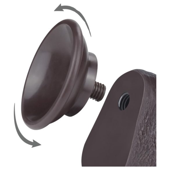 Lovetoy - realistinen kaksikerrosdildo imukupilla - 20,8 cm - ruskea