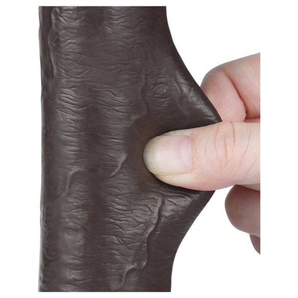 Lovetoy - realistinen kaksikerrosdildo imukupilla - 20,8 cm - ruskea