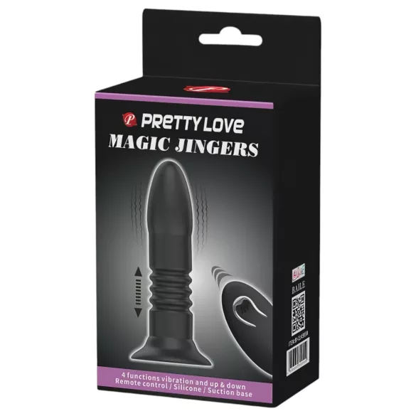 Pretty Love Magic Jinger - anustappi vibraattori työntötoiminnolla musta