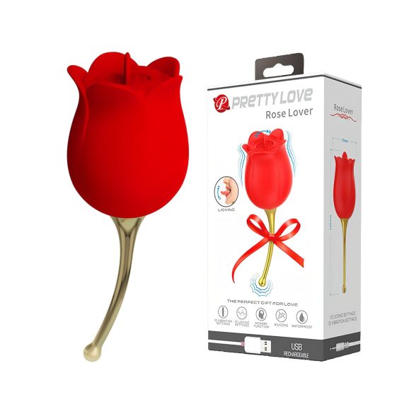 Pretty Love Rose - 2in1 kielivibraattori (punainen)