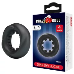 Crazy Bull - penisrengas - vibraattori - silikoninen - musta