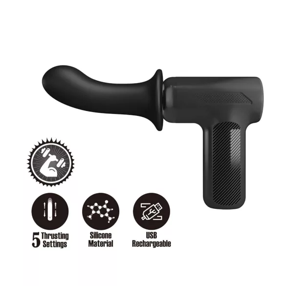 Pretty Love Dj Doctor - työntävä vibraattori - vagina - musta