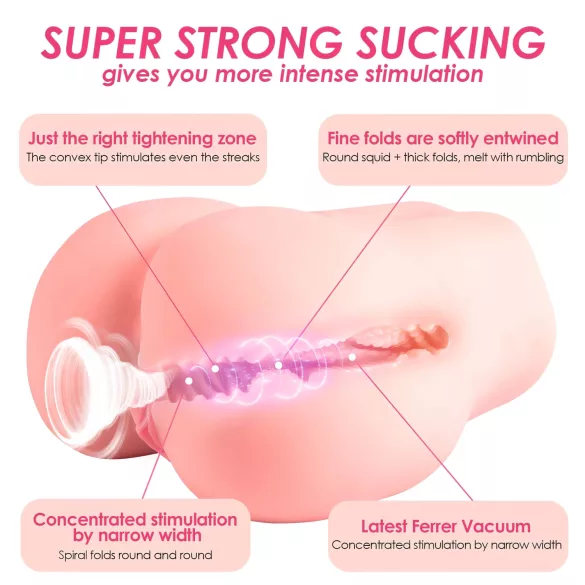 Vibeconnect - Sovellusohjattu torso-masturbaattori miehille (naturaali)