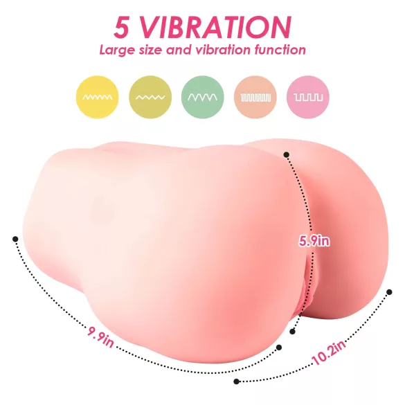 Vibeconnect - Sovellusohjattu torso-masturbaattori miehille (naturaali)