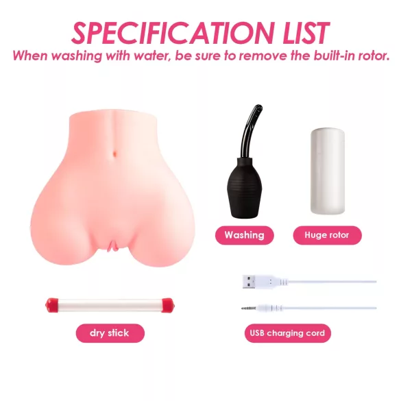 Vibeconnect - Sovellusohjattu torso-masturbaattori miehille (naturaali)
