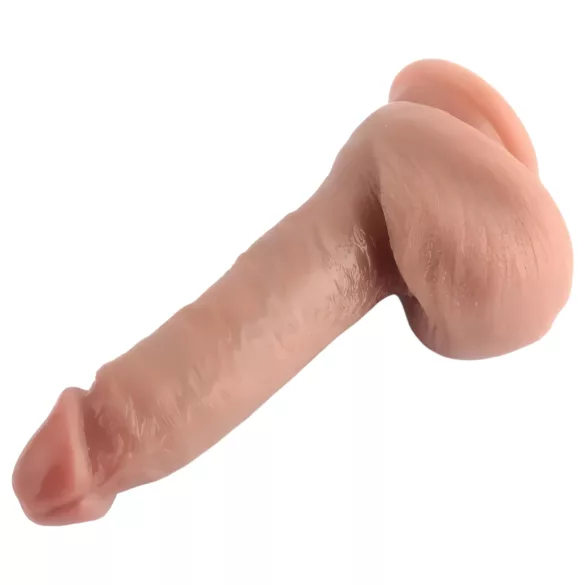 Dual Density - imukuppikiinnitteinen, kiveksellinen realistinen dildo - 18 cm (nude)