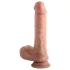 Dual Density - imukupilla varustettu, kiveksellinen realistinen dildo - 20 cm (nude)