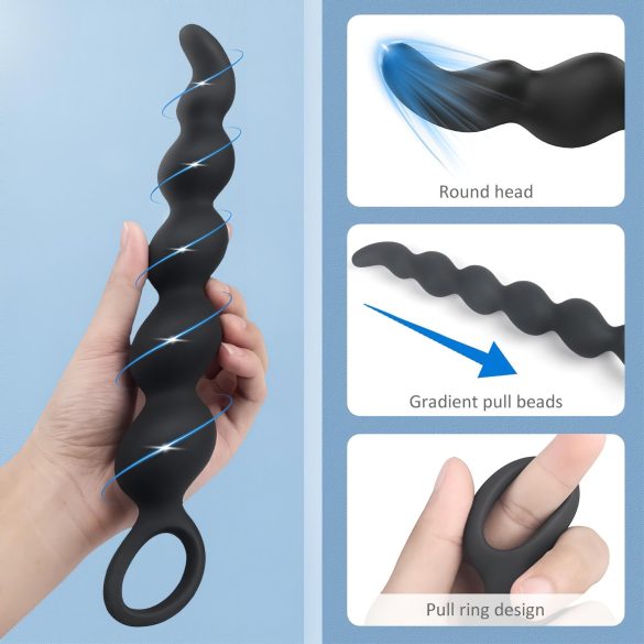 Sex HD Steven - anaalidildo helmillä - musta