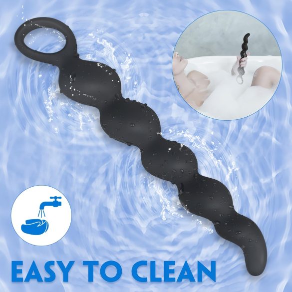 Sex HD Steven - anaalidildo helmillä - musta