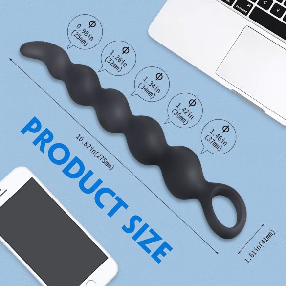 Sex HD Steven - anaalidildo helmillä - musta