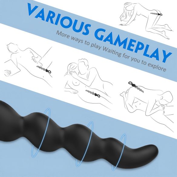 Sex HD Steven - anaalidildo helmillä - musta