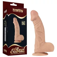 Lovetoy Real Extreme - dildo imukupilla - 23 cm (naturaali)