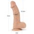 Lovetoy Real Extreme - dildo imukupilla - 23 cm - luonnollinen