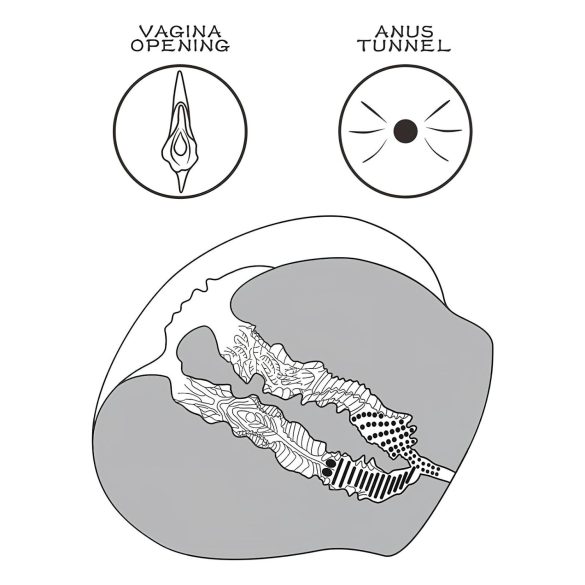 Lovetoy - tekovagina torso - tanga - tumma luonnollinen