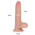 Lovetoy Nature - Aidon tuntuinen tuplakerrosdildo 18 cm (nude)