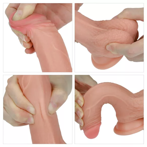 Lovetoy Nature Cock - realistinen kaksikerroksinen dildo 18cm - iho