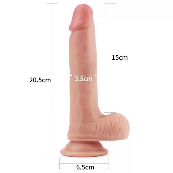 Lovetoy Nature Cock - realistinen kaksikerroksinen dildo - 20cm - nude