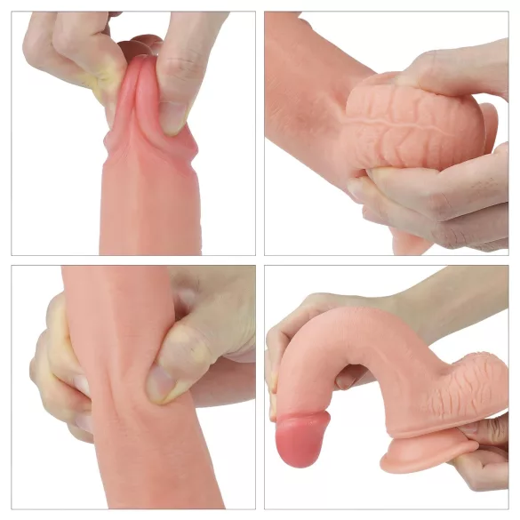 Lovetoy Nature Cock - realistinen kaksikerroksinen dildo - 20cm - nude