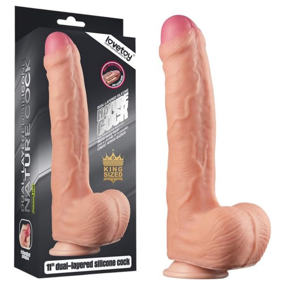 Lovetoy Nature Cock - realistinen kaksikerrosdildo - 28 cm - iho